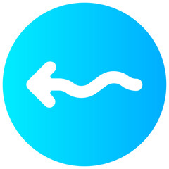 zigzag left arrow round vector icon
