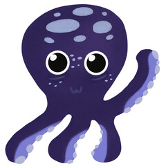 cute squid cartoon character for sea food