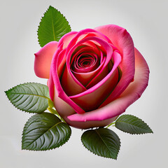 This is a wonderful red rose with green leaves