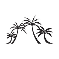 Coconut tree (Cocos nucifera). Set of realistic vector illustrations on white background.