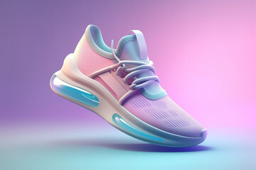 Naklejka premium Sport shoes, super photo realistic background, generative ai illustration