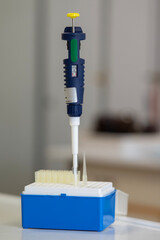 Micropipette in the chemistry laboratory.