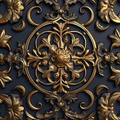dark and gold ornament background 