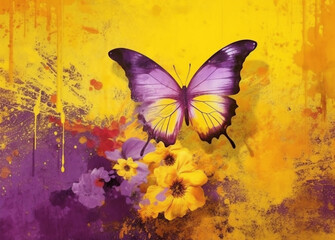 Obraz na płótnie Canvas butterfly on the wall