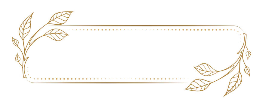 Vector horizontal rectangle dotted frame with floral decoration