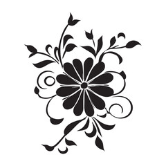 Silhouette of flower on a white background, Floral Flower, Flower vector illustration