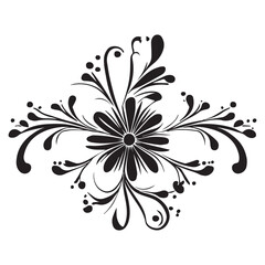 Silhouette of flower on a white background, Floral Flower, Flower vector illustration