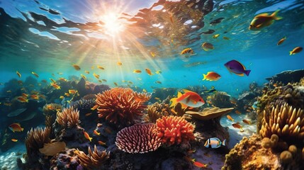 Fototapeta na wymiar Underwater Coral Sea Life 