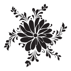 Silhouette of flower on a white background, Floral Flower, Flower vector illustration