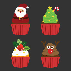 Cute Cartoon Christmas Concept.