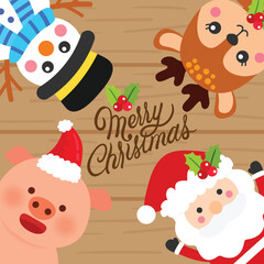 Cute Cartoon Christmas Concept.