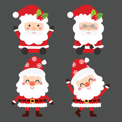 Set of santaclaus vector.