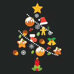 Cute Cartoon Christmas Concept.