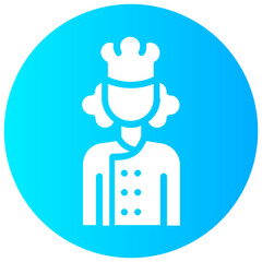 female chef round vector icon