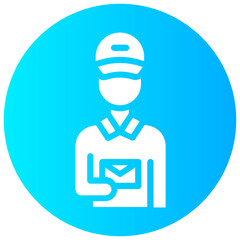 mail carrier round vector icon