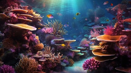 Obraz na płótnie Canvas Beneath the Surface: A Colorful Kaleidoscope of Marine Life 