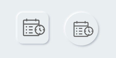 Timeline line icon in neomorphic design style. Plan signs vector illustration.