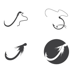 Fishing hook logo vector icon illustration design