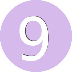 Numbers on the purple circle