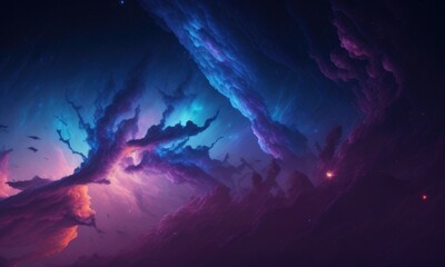 Colorful nebular galaxy stars and clouds as universe wallpaper