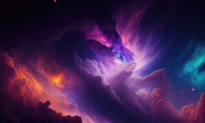 Obraz na płótnie Canvas Colorful nebular galaxy stars and clouds as universe wallpaper