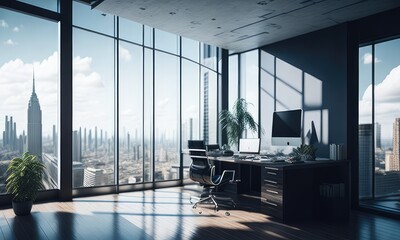 Office background modern amazing view at afternoon