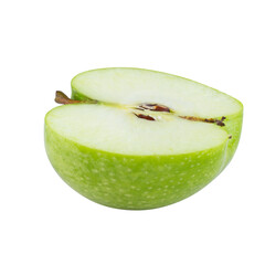 Fresh green apple isolated on a transparent background