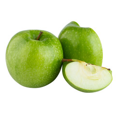 Fresh green apple isolated on a transparent background