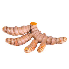 Turmeric Herb Contains Bioactive Compounds isolated over transparent background.