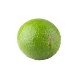 Whole and sliced limes, Sour green fruit isolated on a transparent background.