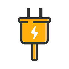 electric plug icon. black icon. Power and plug, connection vector symbol. logo and illustration