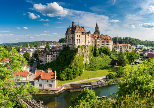 Schloss Sigmaringen, auch Hohenzollernschloss, in der baden-w&uuml;rttembergischen Stadt Sigmaringen; Deutschland
