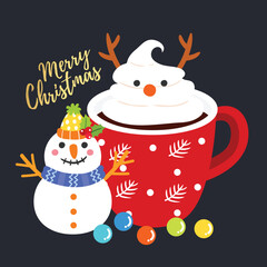 Cute Cartoon Christmas Concept.