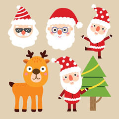 Cute Cartoon Christmas Concept.