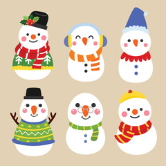 Cute Cartoon Christmas Concept.