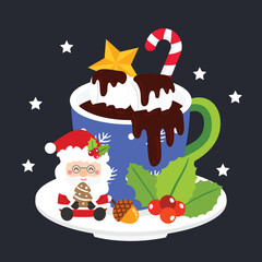 Cute Cartoon Christmas Concept.