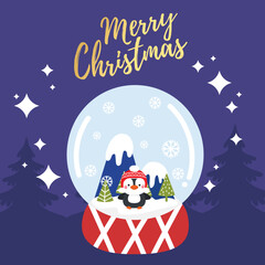 Naklejka premium Cute Cartoon Christmas Concept.