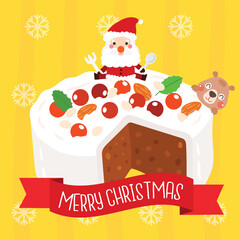 Cute Cartoon Christmas Concept.