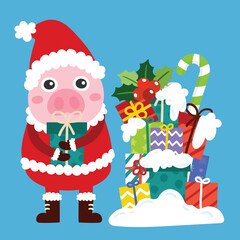 Cute Christmas cartoon illustration featuring festive characters and holiday elements.