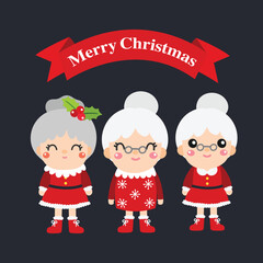 Cute Christmas cartoon illustration featuring festive characters and holiday elements.