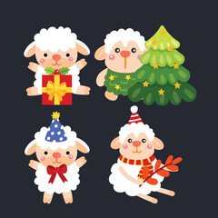 Cute Christmas cartoon illustration featuring festive characters and holiday elements.