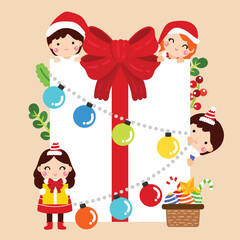 Cute Christmas cartoon illustration featuring festive characters and holiday elements.