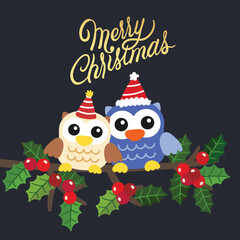 Cute Christmas cartoon illustration featuring festive characters and holiday elements.