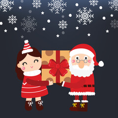 Cute Cartoon Christmas Concept.