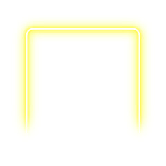yellow half square light neon