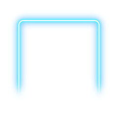 blue half square light neon