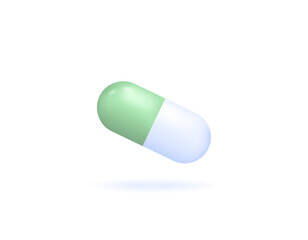 Capsule. medicines. symbols and icons. 3D and realistic illustration design. vector elements. white background