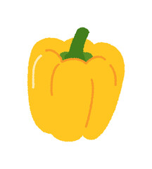 黄パプリカの手書きベクターイラスト