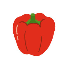 赤パプリカの手書きベクターイラスト
