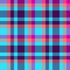 Check plaid background of seamless tartan pattern with a textile fabric texture vector.